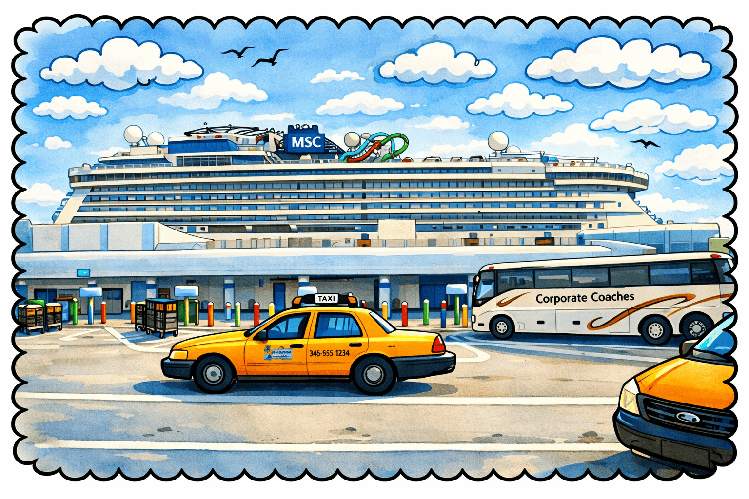 Wie komme ich vom Flughafen zum Schiff, wenn ich den Transfer nicht gebucht habe