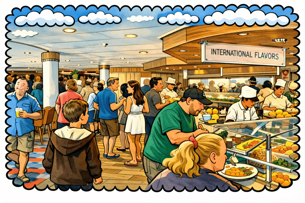 Wie sichere ich meinen Platz im Buffet, wenn ich mir Nachschlag hole?